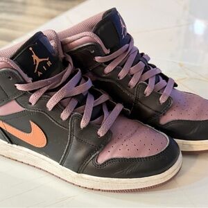 Nike Kids Sneakers - Black, Purple, and Orange